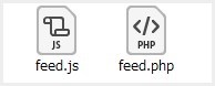 feed フォルダの中に「js」と「php」ファイルを作る